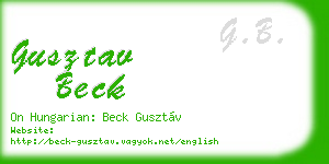 gusztav beck business card